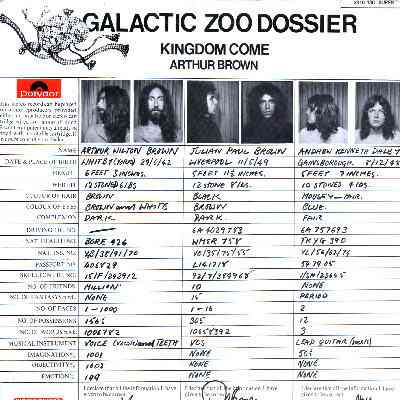 ARTHUR BROWN - Galactic zoo dossier